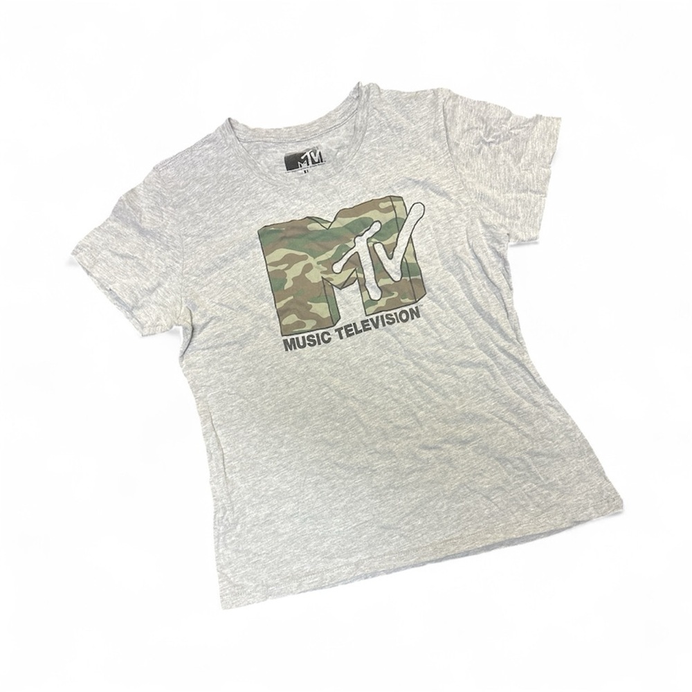 MTV Camo Logo Gray Tee- Junior XL